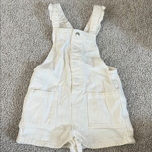 Zara Kids White Denim Overalls